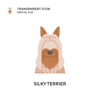 İpek Teriyer vektör ikonu. Düz çizim. EPS 10 vektörü.