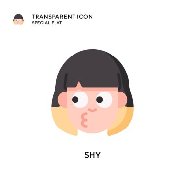 Utangaç vektör simgesi. Düz çizim. EPS 10 vektörü.