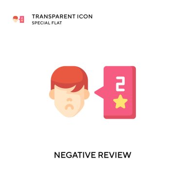 Olumsuz inceleme vektör simgesi. Düz çizim. EPS 10 vektörü.