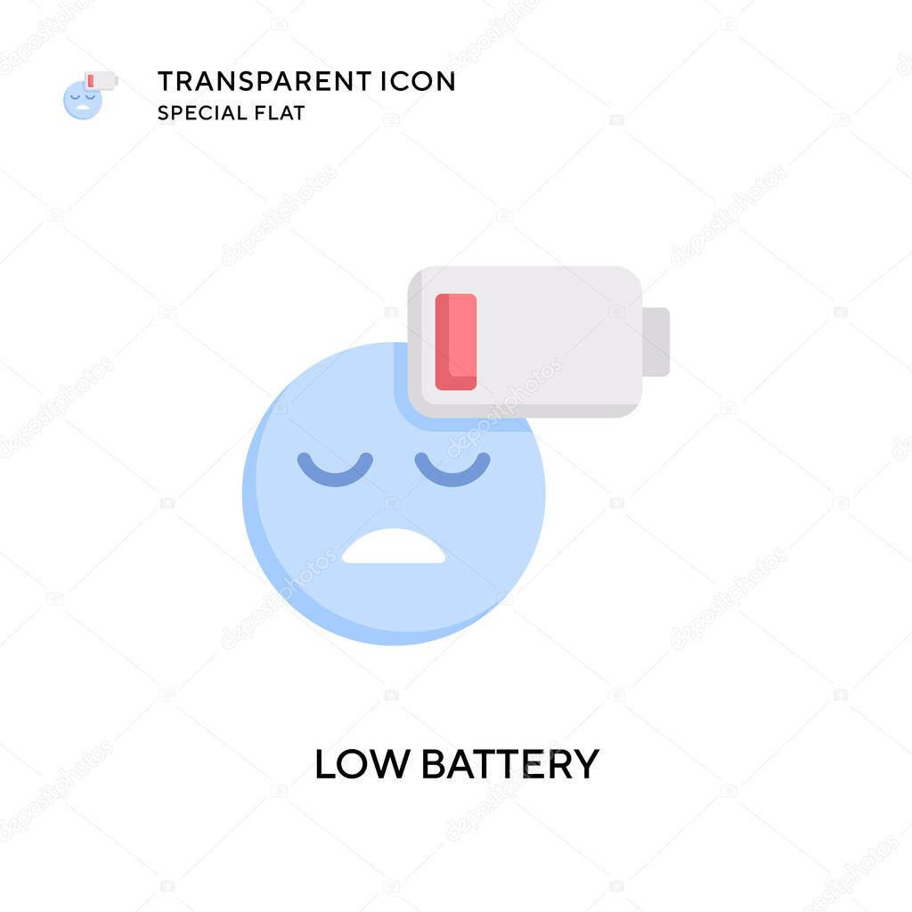 Low battery vector icon. Flat style illustration. EPS 10 vector.