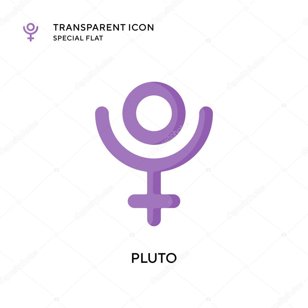 Pluto vector icon. Flat style illustration. EPS 10 vector.