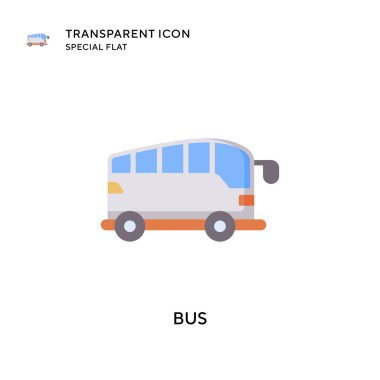 Otobüs vektör simgesi. Düz çizim. EPS 10 vektörü.