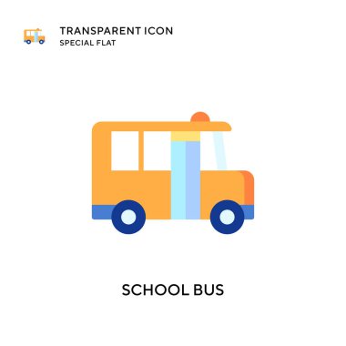 Okul servisi vektör simgesi. Düz çizim. EPS 10 vektörü.