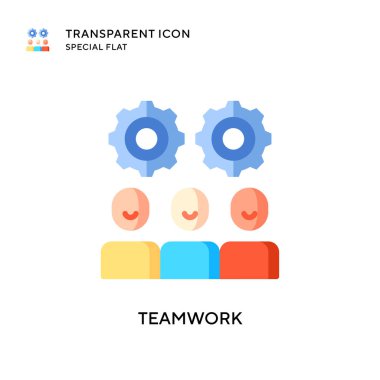 Takım çalışması vektör simgesi. Düz çizim. EPS 10 vektörü.