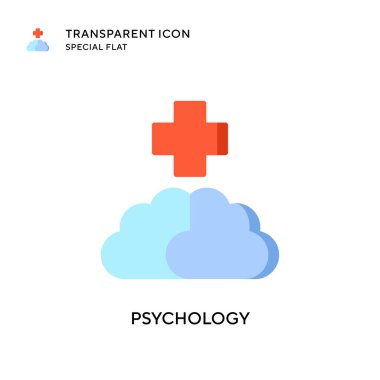 Psikoloji vektör ikonu. Düz çizim. EPS 10 vektörü.