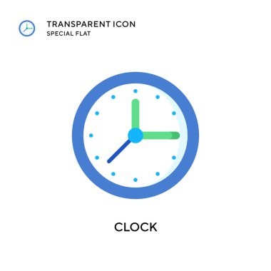 Saat vektör simgesi. Düz çizim. EPS 10 vektörü.
