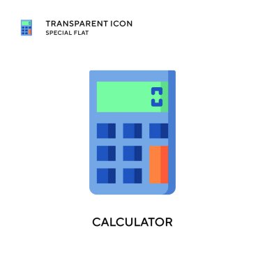 Hesap makinesi vektör simgesi. Düz çizim. EPS 10 vektörü.