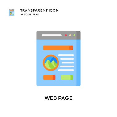 Web sayfası vektör simgesi. Düz çizim. EPS 10 vektörü.