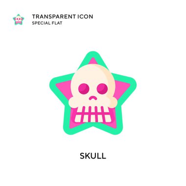 Kafatası vektör simgesi. Düz çizim. EPS 10 vektörü.