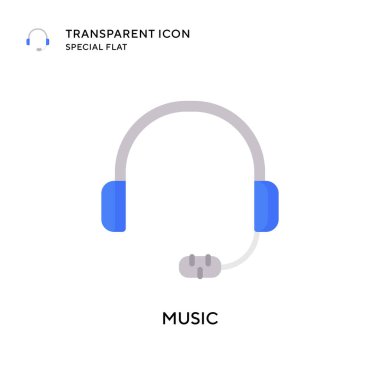 Müzik vektörü simgesi. Düz çizim. EPS 10 vektörü.