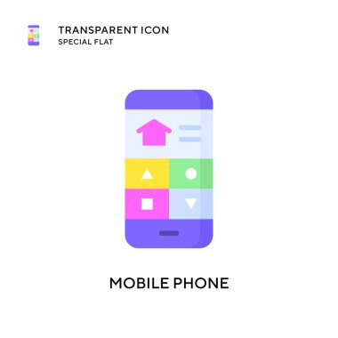 Cep telefonu vektör simgesi. Düz çizim. EPS 10 vektörü.