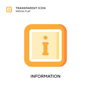 Bilgi vektör simgesi. Düz çizim. EPS 10 vektörü.