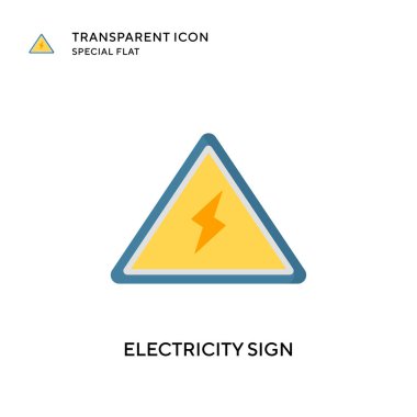 Elektrik işareti vektör simgesi. Düz çizim. EPS 10 vektörü.