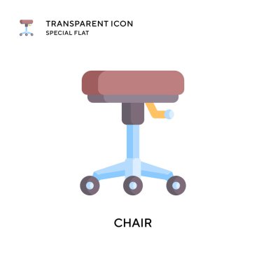 Sandalye vektör simgesi. Düz çizim. EPS 10 vektörü.
