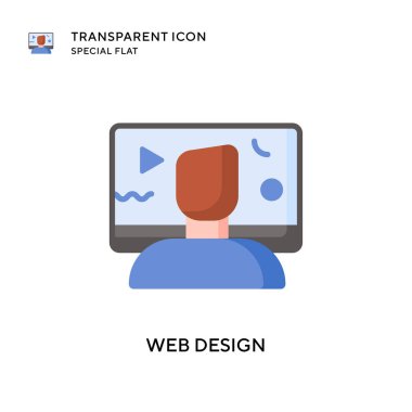 Web tasarım vektör simgesi. Düz çizim. EPS 10 vektörü.