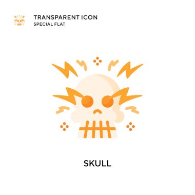 Kafatası vektör simgesi. Düz çizim. EPS 10 vektörü.