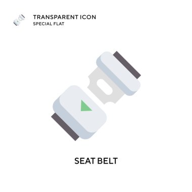 Emniyet kemeri vektör simgesi. Düz çizim. EPS 10 vektörü.