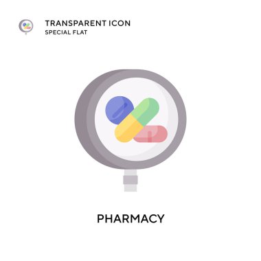 Eczane vektör ikonu. Düz çizim. EPS 10 vektörü.