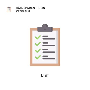 Vektör simgesini listele. Düz çizim. EPS 10 vektörü.