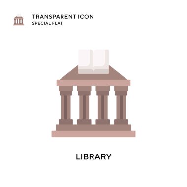 Kütüphane vektör simgesi. Düz çizim. EPS 10 vektörü.