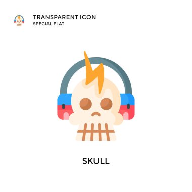 Kafatası vektör simgesi. Düz çizim. EPS 10 vektörü.