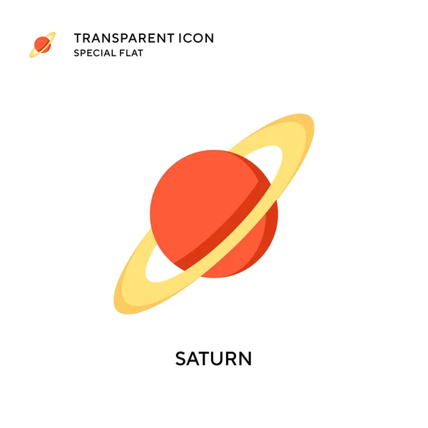 Icono Vectorial Saturno Ilustración Estilo Plano Eps Vector — Vector de stock