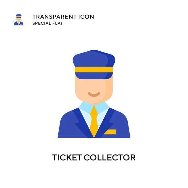 Ticketsammler Ikone Flache Illustration Eps Vektor — Stockvektor