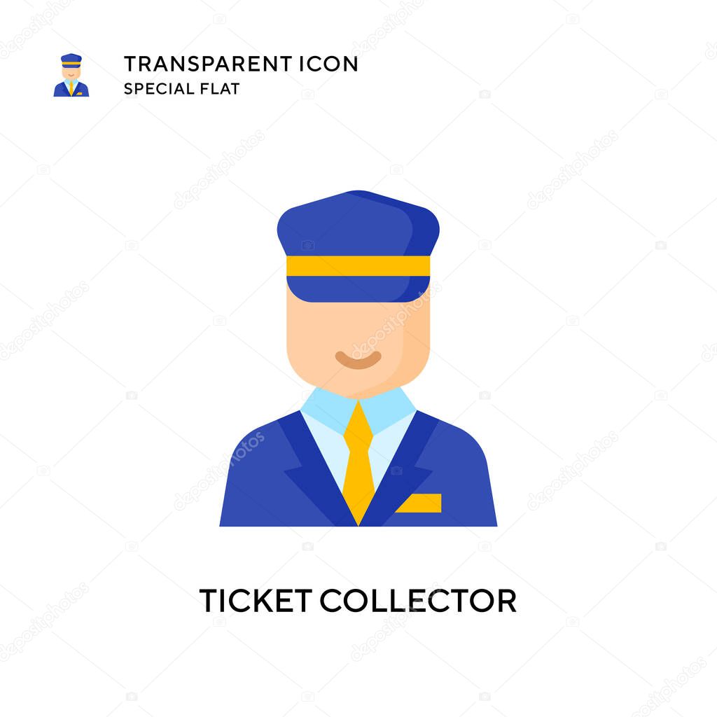 Ticket collector vector icon. Flat style illustration. EPS 10 vector.