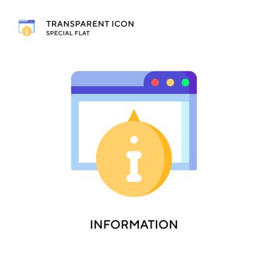 Bilgi vektör simgesi. Düz çizim. EPS 10 vektörü.