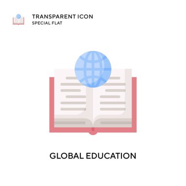 Küresel eğitim vektör simgesi. Düz çizim. EPS 10 vektörü.