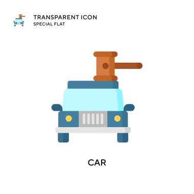 Araba vektör simgesi. Düz çizim. EPS 10 vektörü.