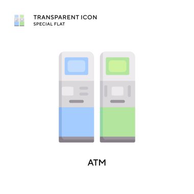 ATM vektör simgesi. Düz çizim. EPS 10 vektörü.