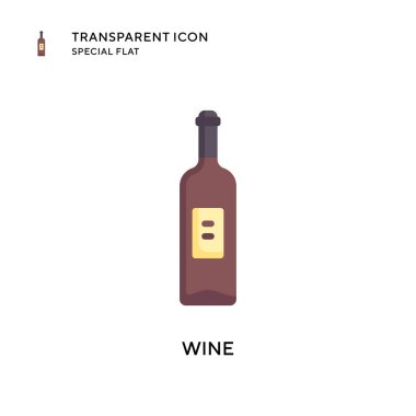 Şarap vektör simgesi. Düz çizim. EPS 10 vektörü.