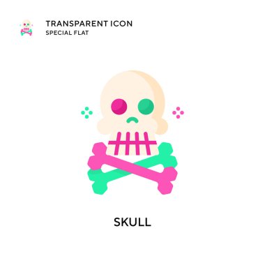 Kafatası vektör simgesi. Düz çizim. EPS 10 vektörü.