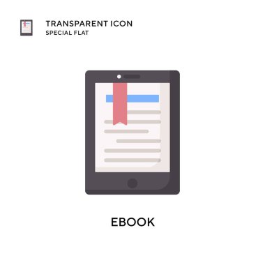 Ebook vektör simgesi. Düz çizim. EPS 10 vektörü.