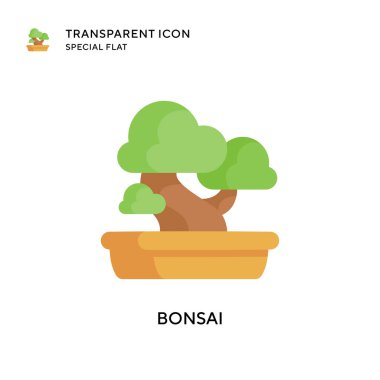 Bonsai vektör simgesi. Düz çizim. EPS 10 vektörü.