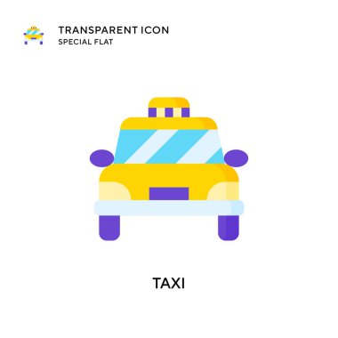 Taksi vektör simgesi. Düz çizim. EPS 10 vektörü.