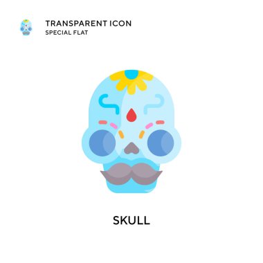 Kafatası vektör simgesi. Düz çizim. EPS 10 vektörü.