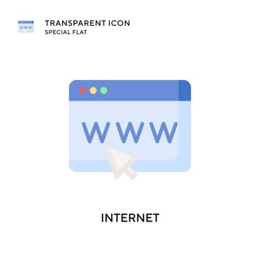 İnternet vektör simgesi. Düz çizim. EPS 10 vektörü.