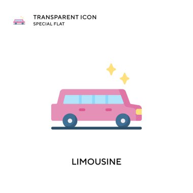 Limuzin vektör simgesi. Düz çizim. EPS 10 vektörü.