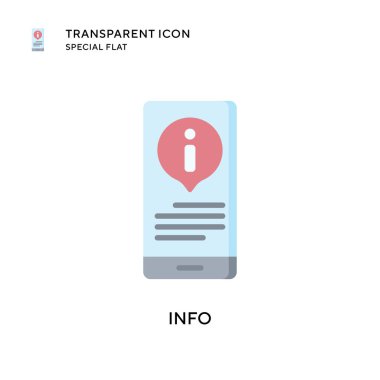 Bilgi vektör simgesi. Düz çizim. EPS 10 vektörü.