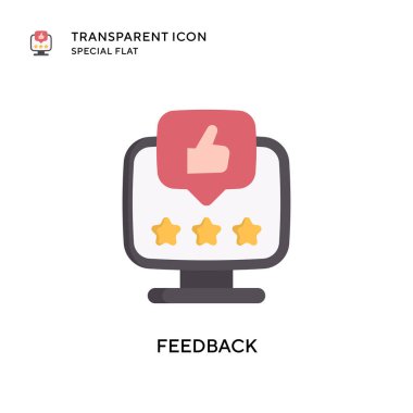 Geri besleme vektör simgesi. Düz çizim. EPS 10 vektörü.