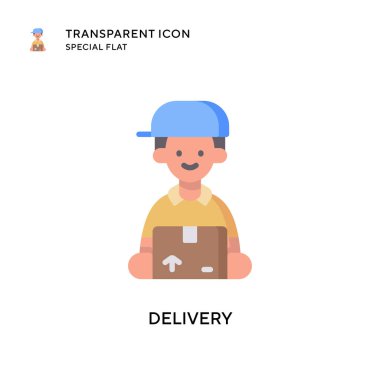 Teslimat vektör simgesi. Düz çizim. EPS 10 vektörü.