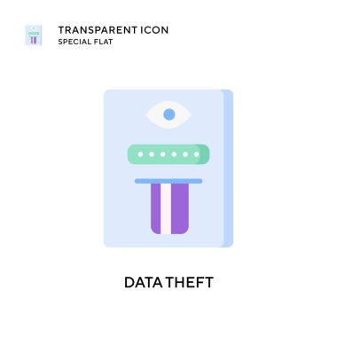 Veri hırsızlığı vektör simgesi. Düz çizim. EPS 10 vektörü.