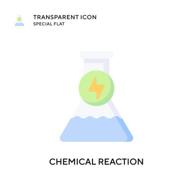 Kimyasal reaksiyon vektör simgesi. Düz çizim. EPS 10 vektörü.