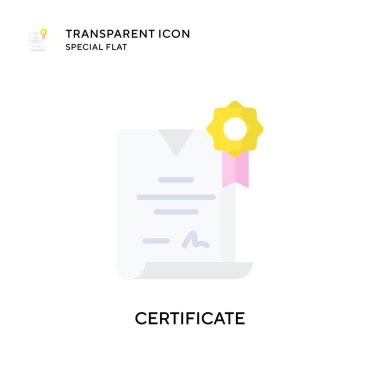 Sertifika vektör simgesi. Düz çizim. EPS 10 vektörü.