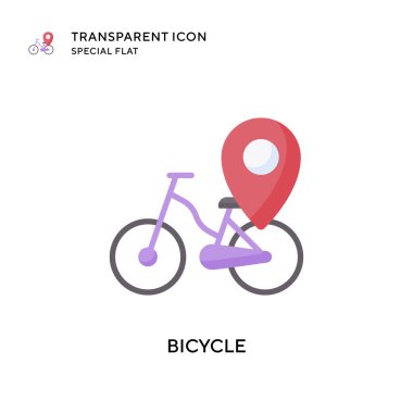 Bisiklet vektör simgesi. Düz çizim. EPS 10 vektörü.