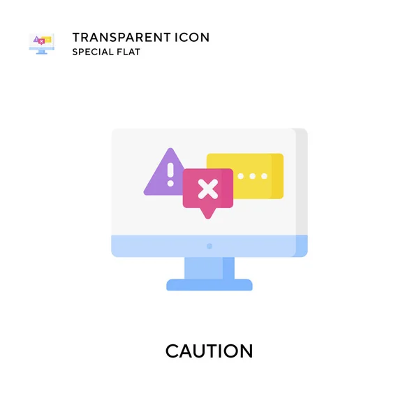 Caution Vector Icon Flat Style Illustration Eps Vector — Stock Vector