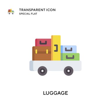 Bagaj vektör simgesi. Düz çizim. EPS 10 vektörü.