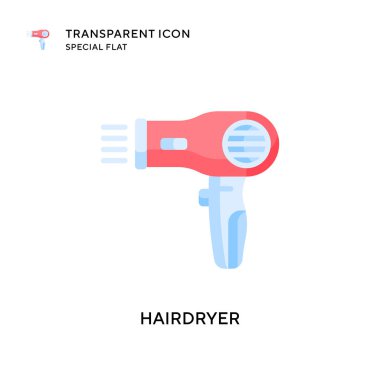 Saç kurutma makinesi vektör simgesi. Düz çizim. EPS 10 vektörü.